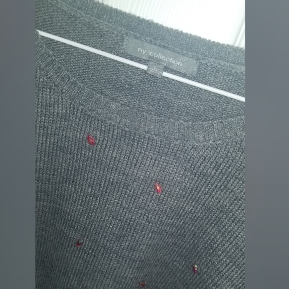 NWOT Sweater with Pink Marquis Faux Crystals - Picture 3 of 3